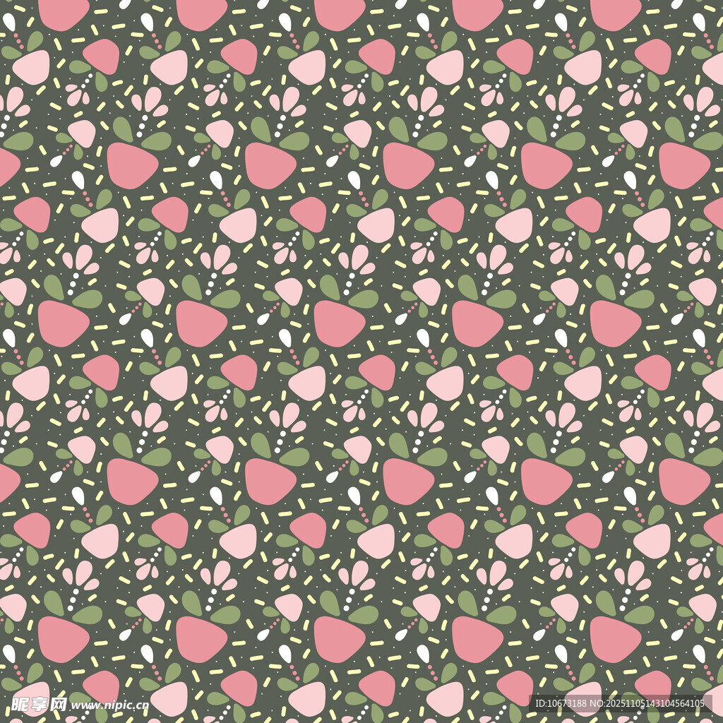 粉色心形碎花图案背景