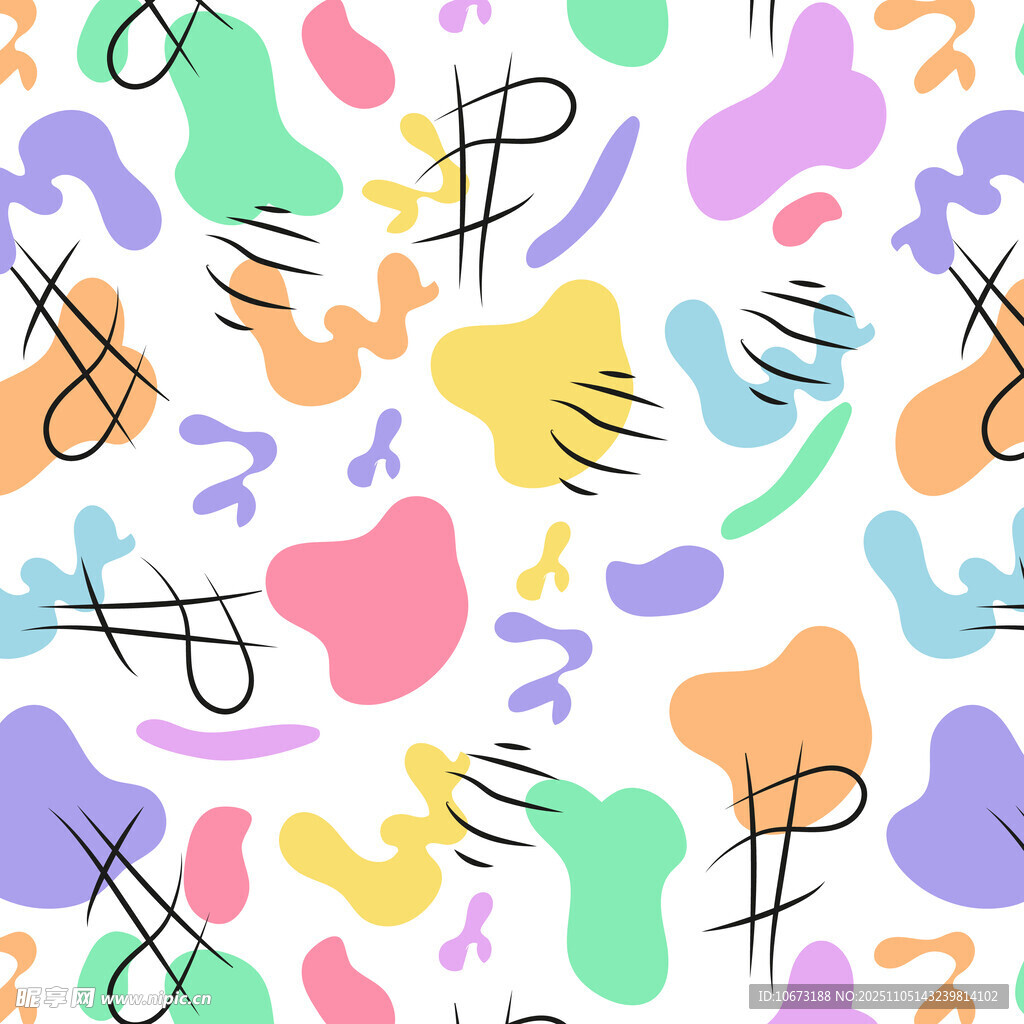 多彩抽象涂鸦图案背景