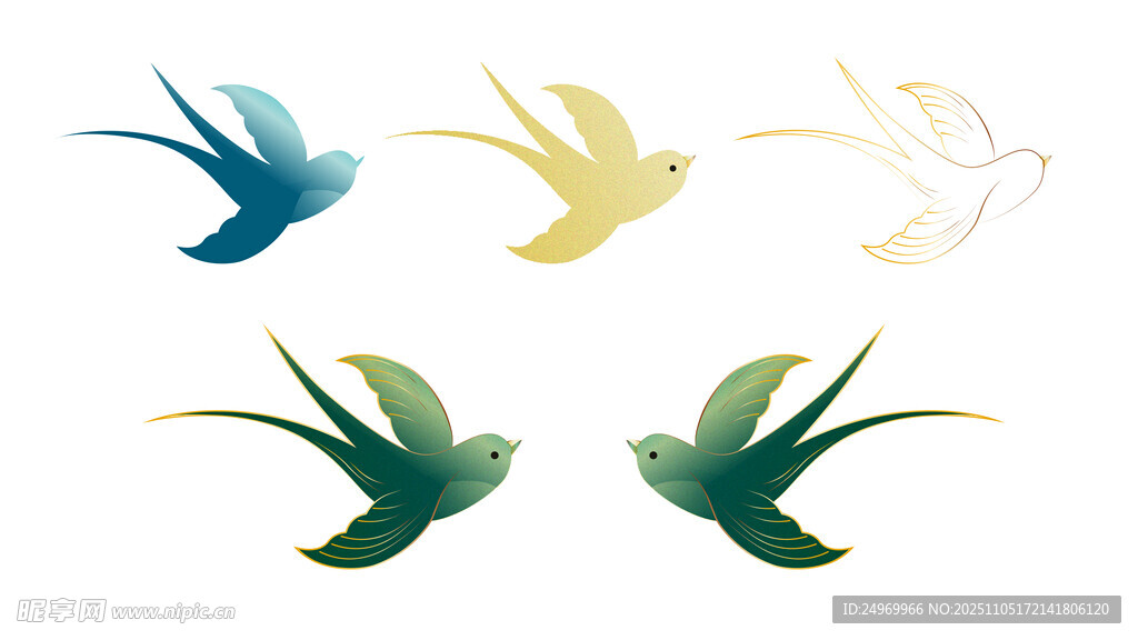 多彩飞燕图案素材