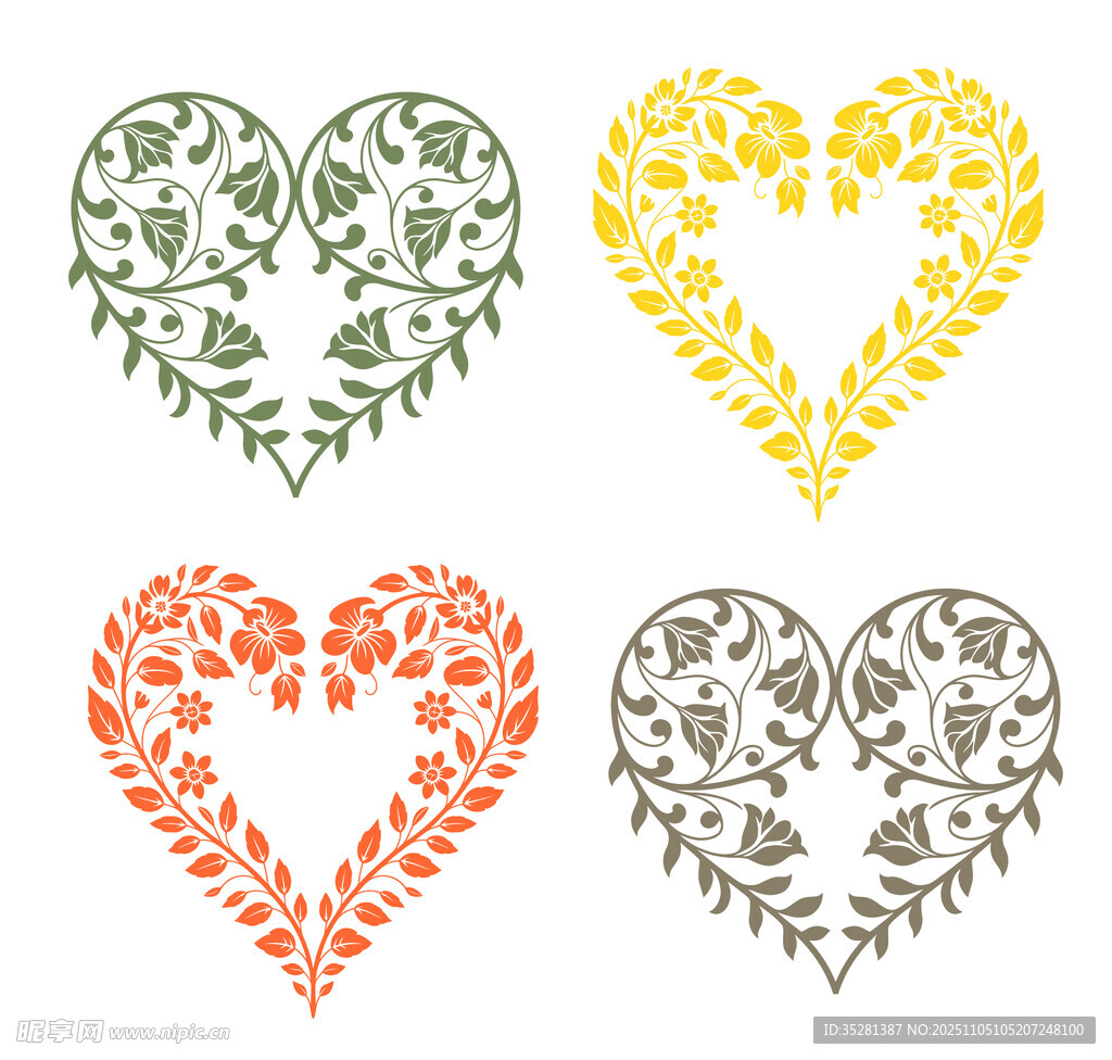 花卉心形图案