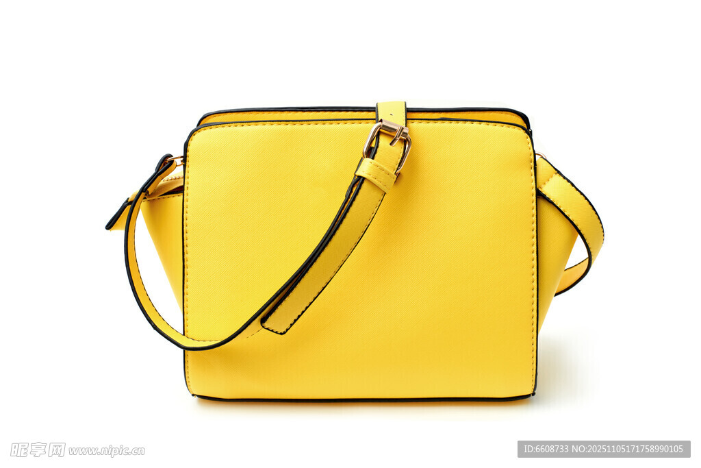 亮黄色时尚手提斜挎女包