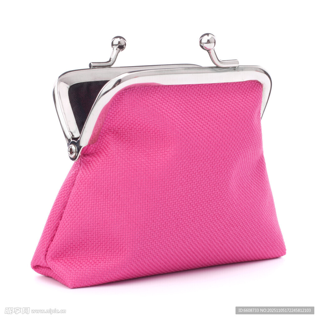 粉色金属口金女士零钱包