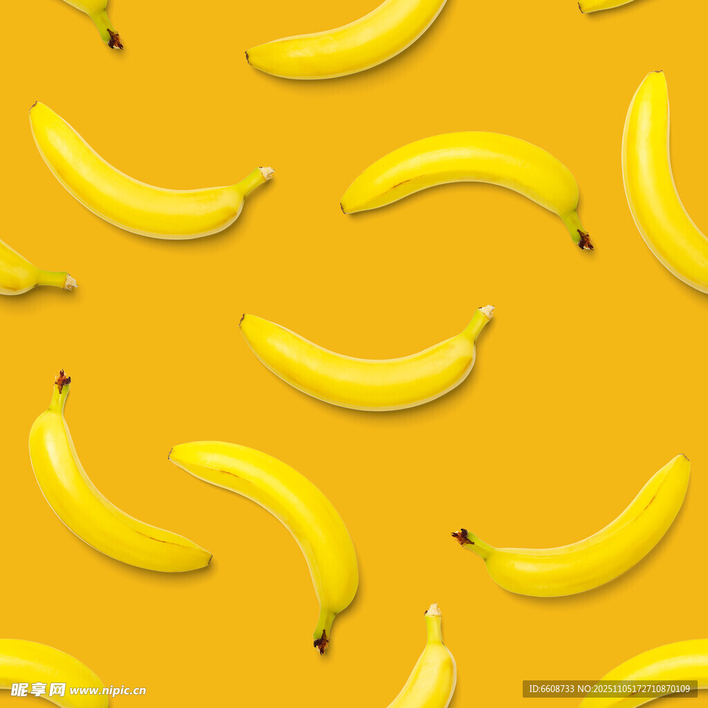 黄色背景上的香蕉图案