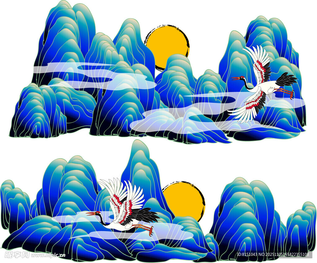 水墨山水间的诗意场景