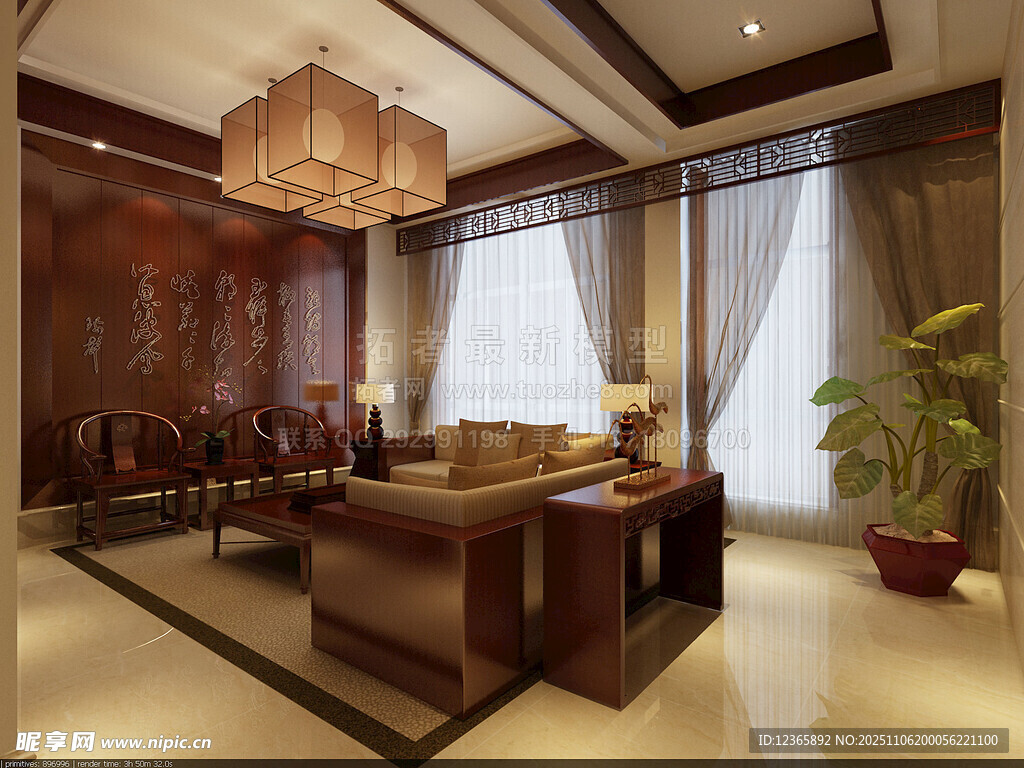 豪华中式风格客厅场景