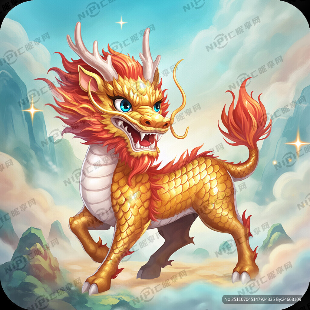 生成一只卡通麒麟