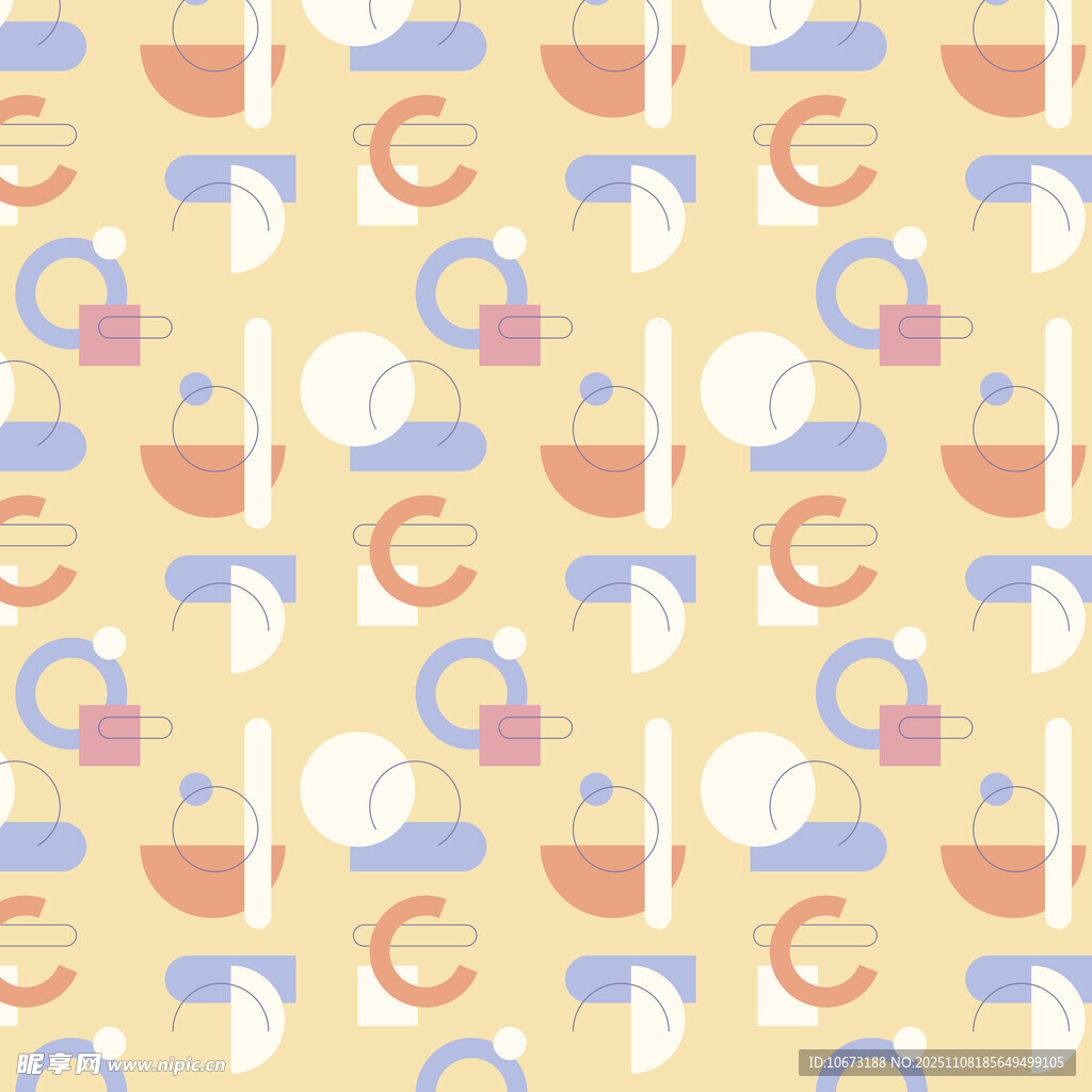 多彩航海元素无缝图案