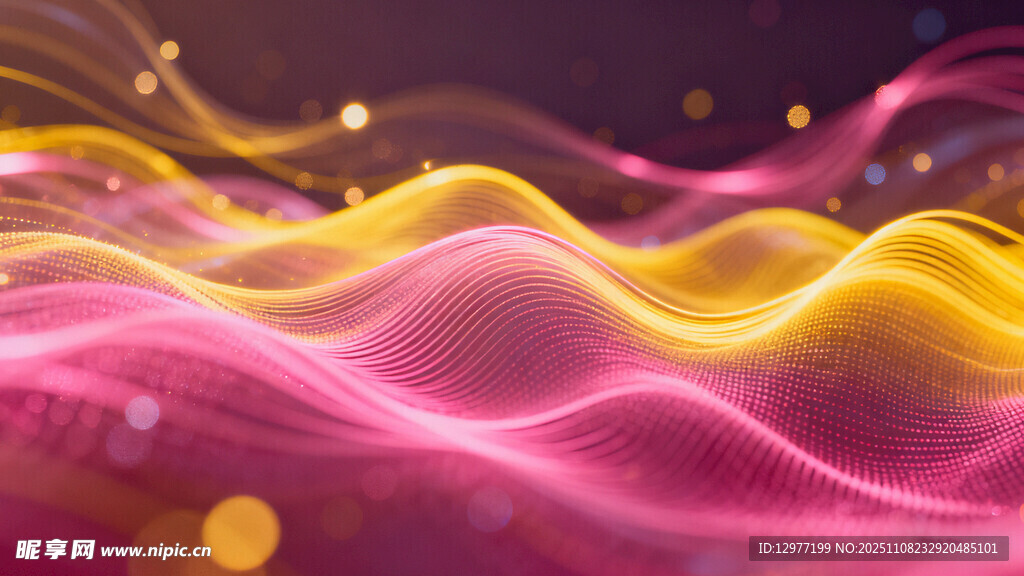 梦幻炫彩波浪背景图