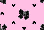 粉色背景蝴蝶结爱心图案