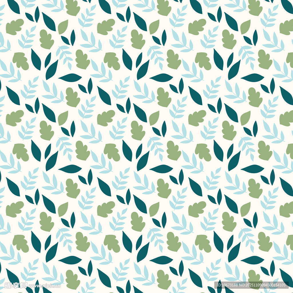 清新绿叶图案纹理背景