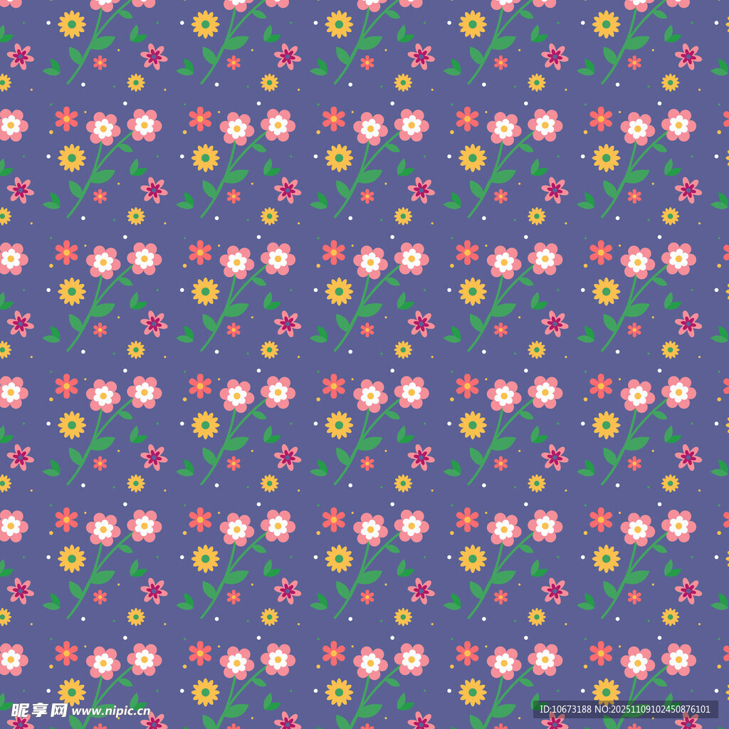 多彩花卉图案背景纹理