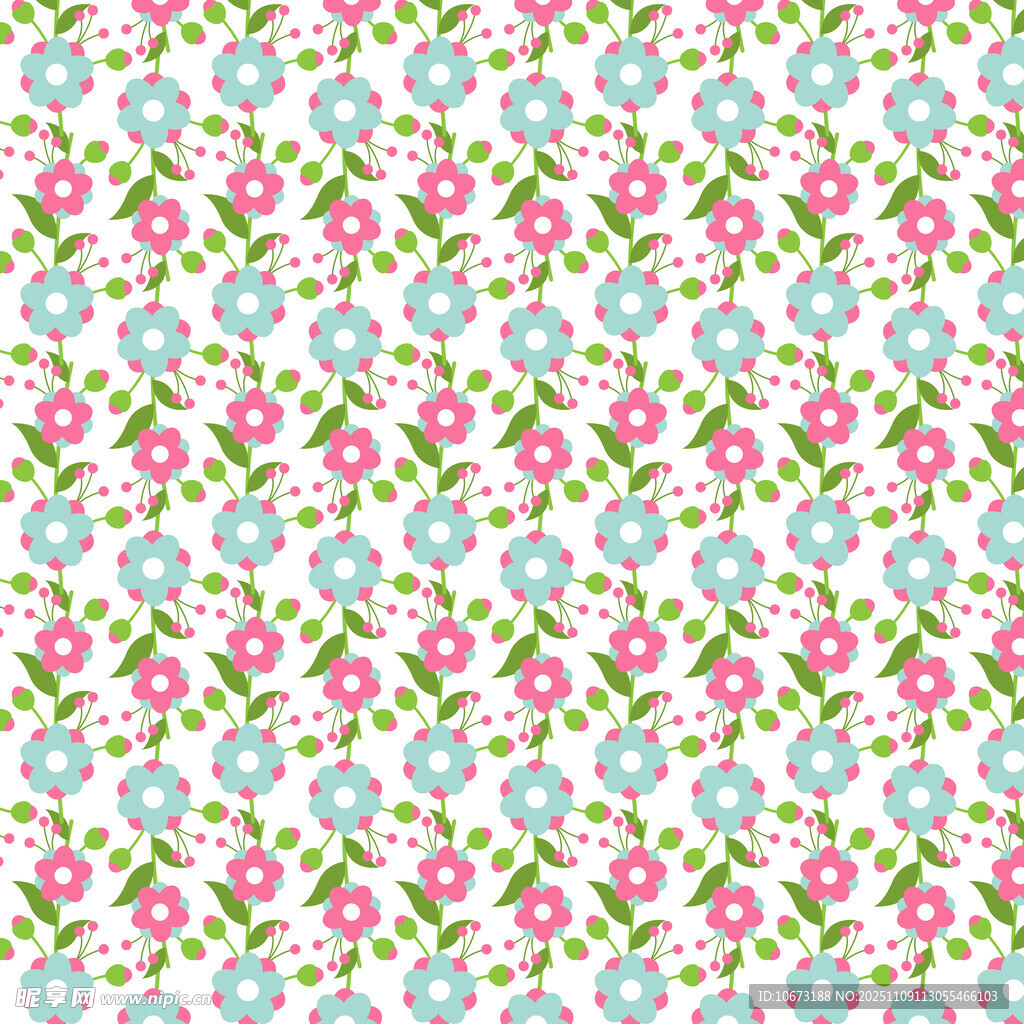 清新花卉图案背景纹理