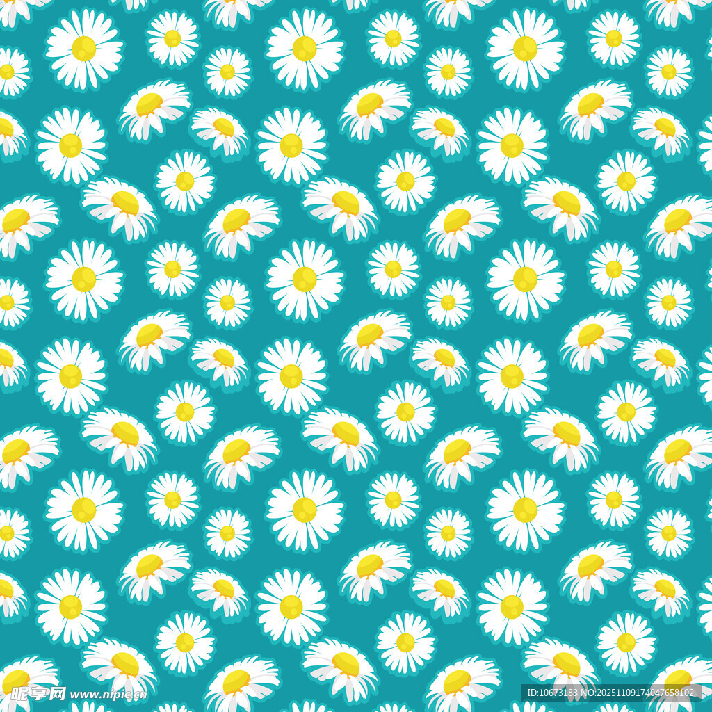 蓝底雏菊图案背景