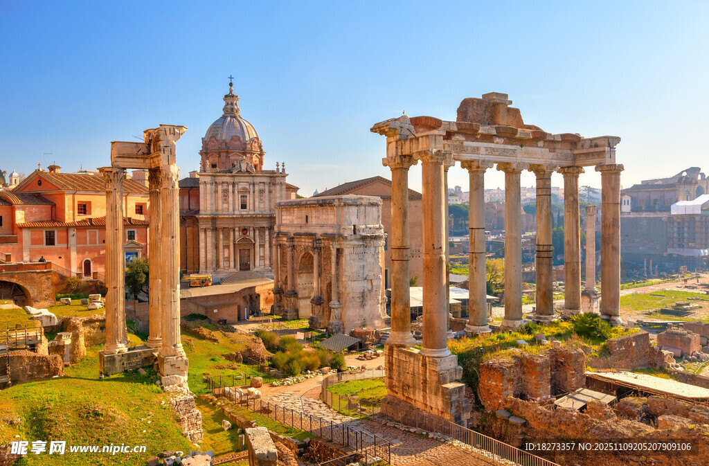 罗马古建筑遗址景观