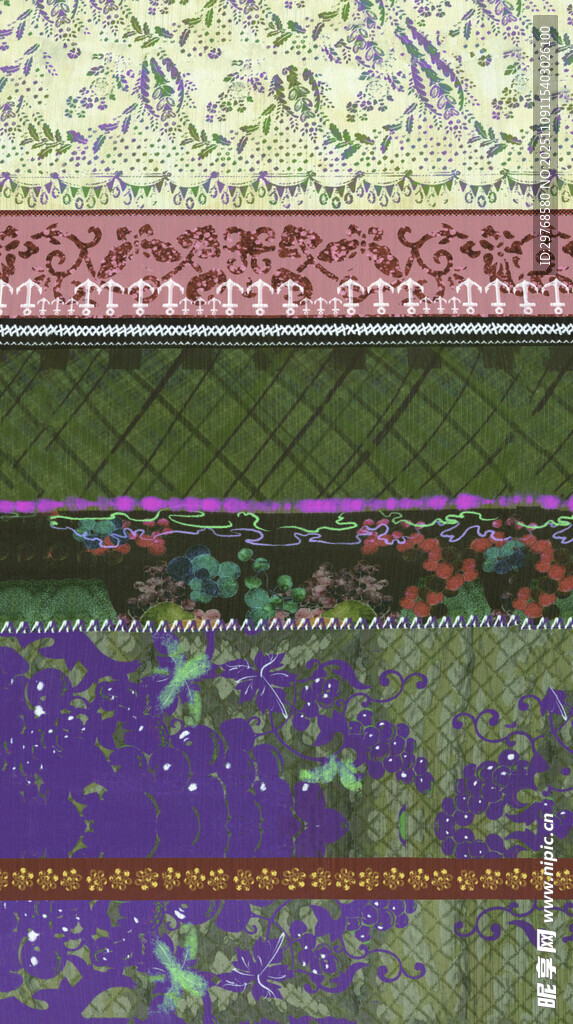 多彩民族风花纹图案