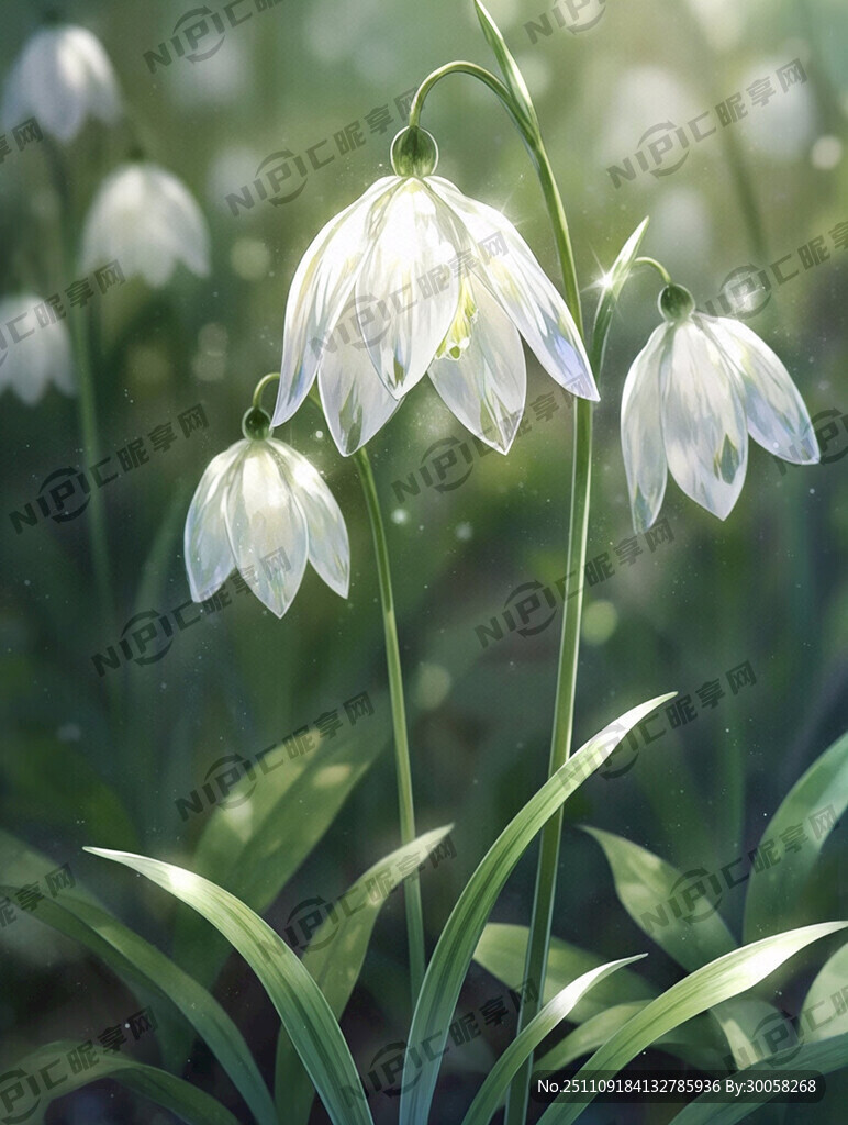 灯盏花 晶莹剔透 梦幻 二次元