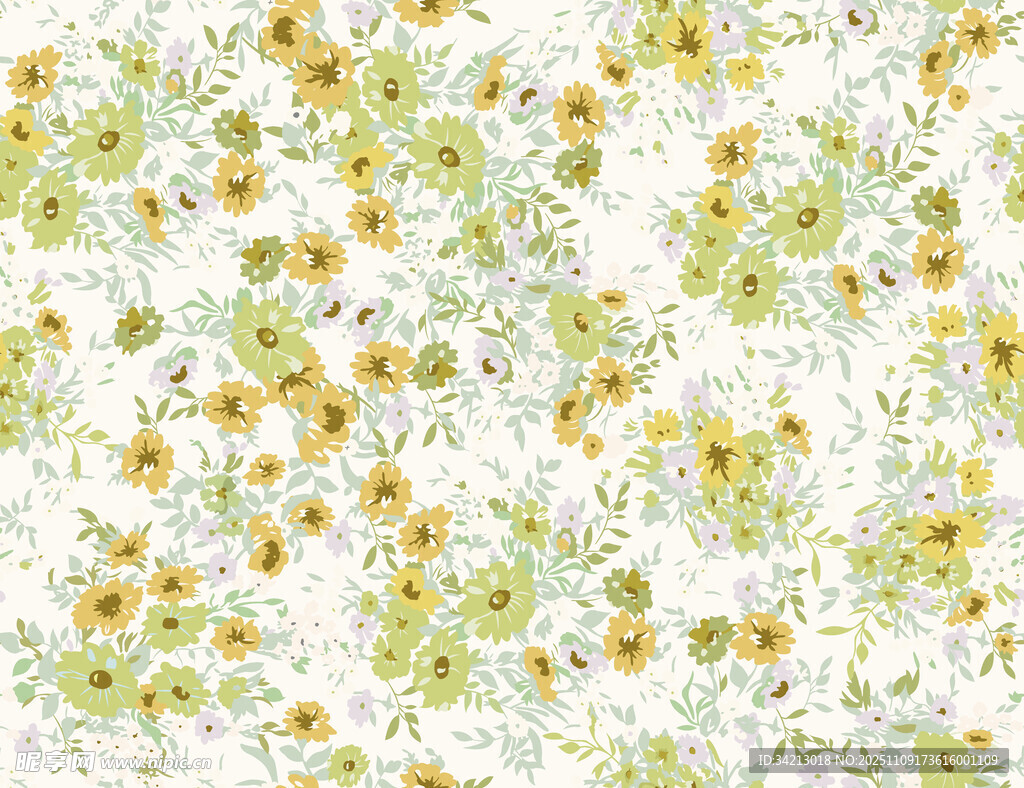 大牌清新碎花图案