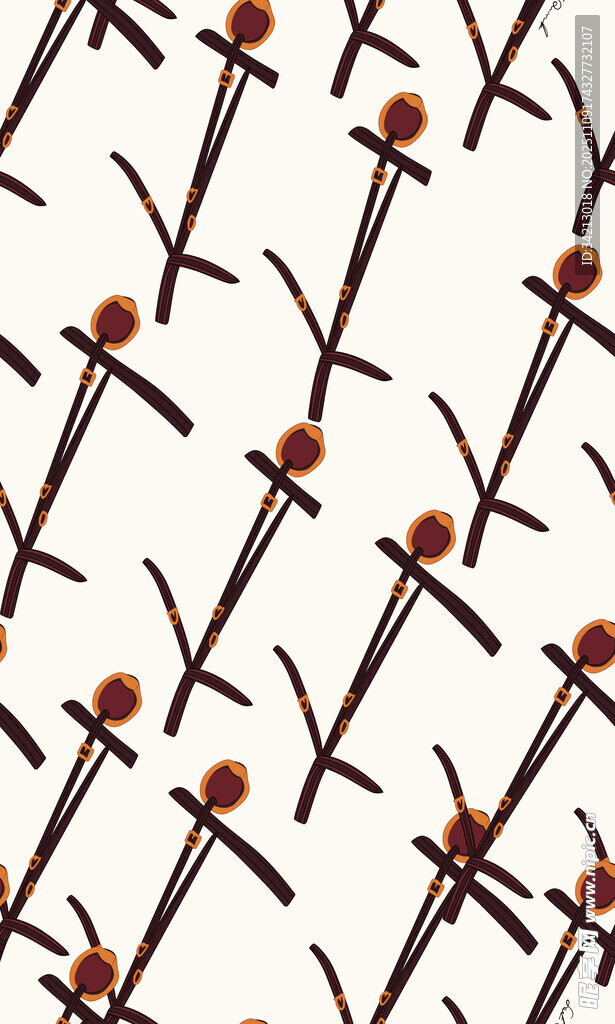 大牌带刺植物图案