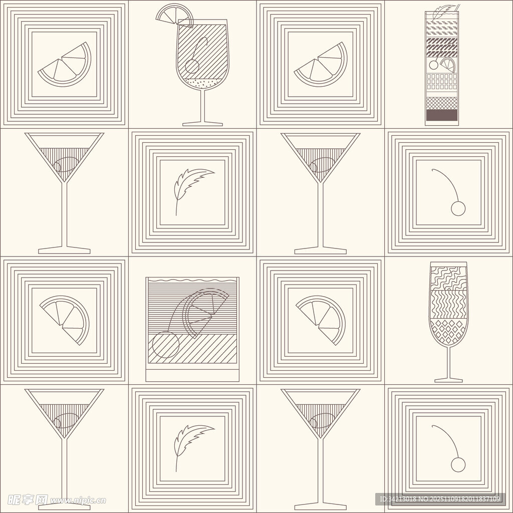 大牌简约风餐饮图标图案