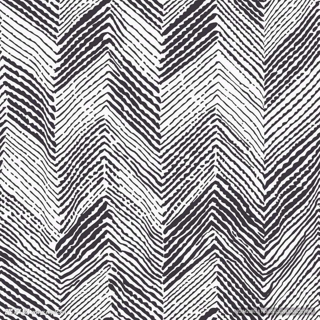 大牌黑白锯齿纹纹理图案