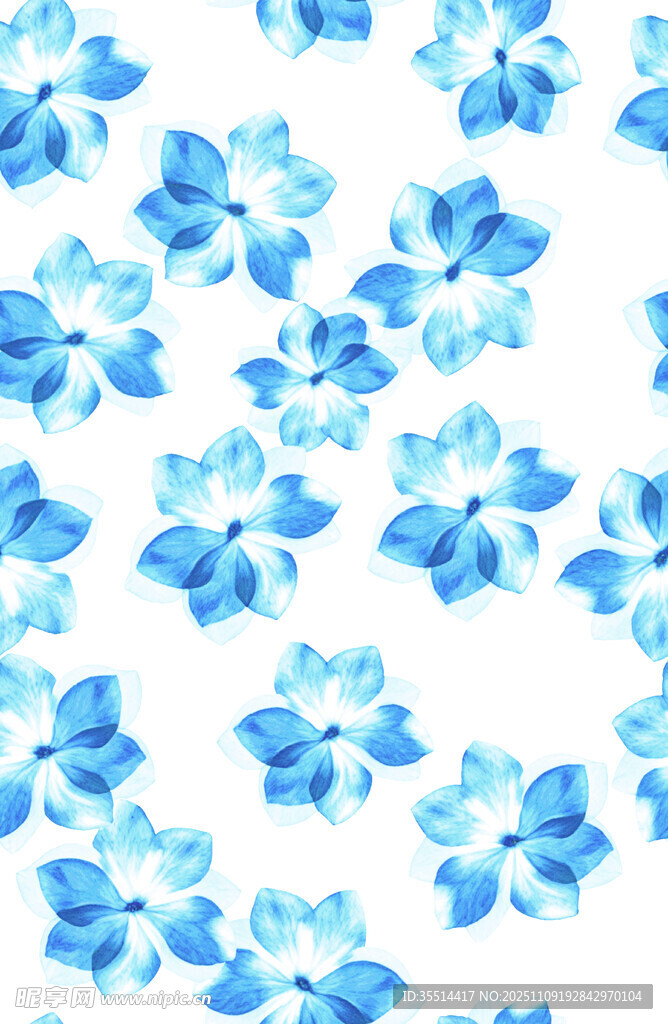 蓝色花卉图案背景