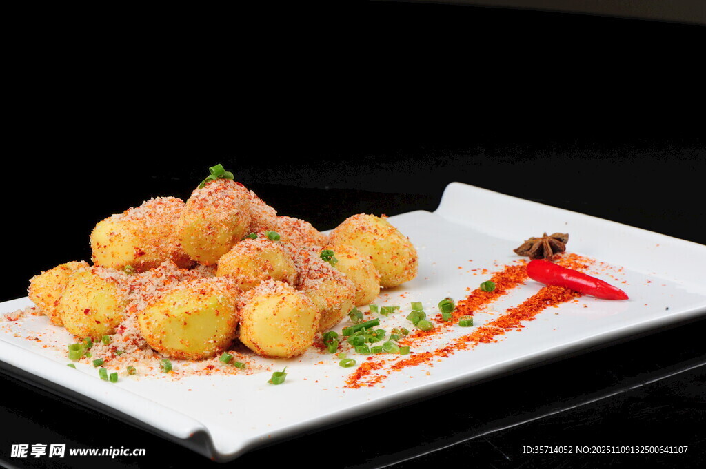 香酥美味虾球摆盘精致