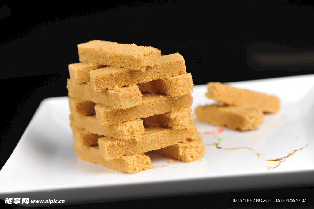 堆叠的美味华夫饼干