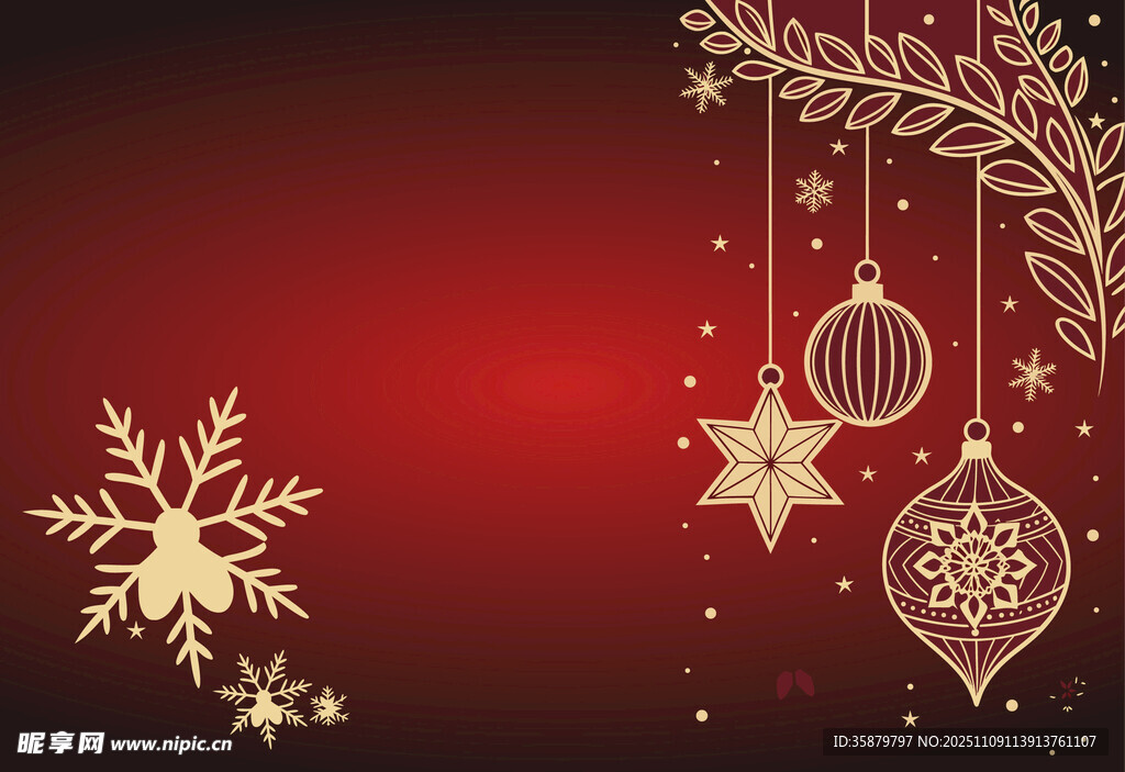 红色圣诞装饰背景