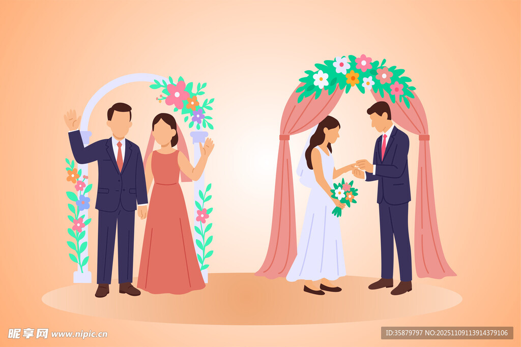 浪漫婚礼插图