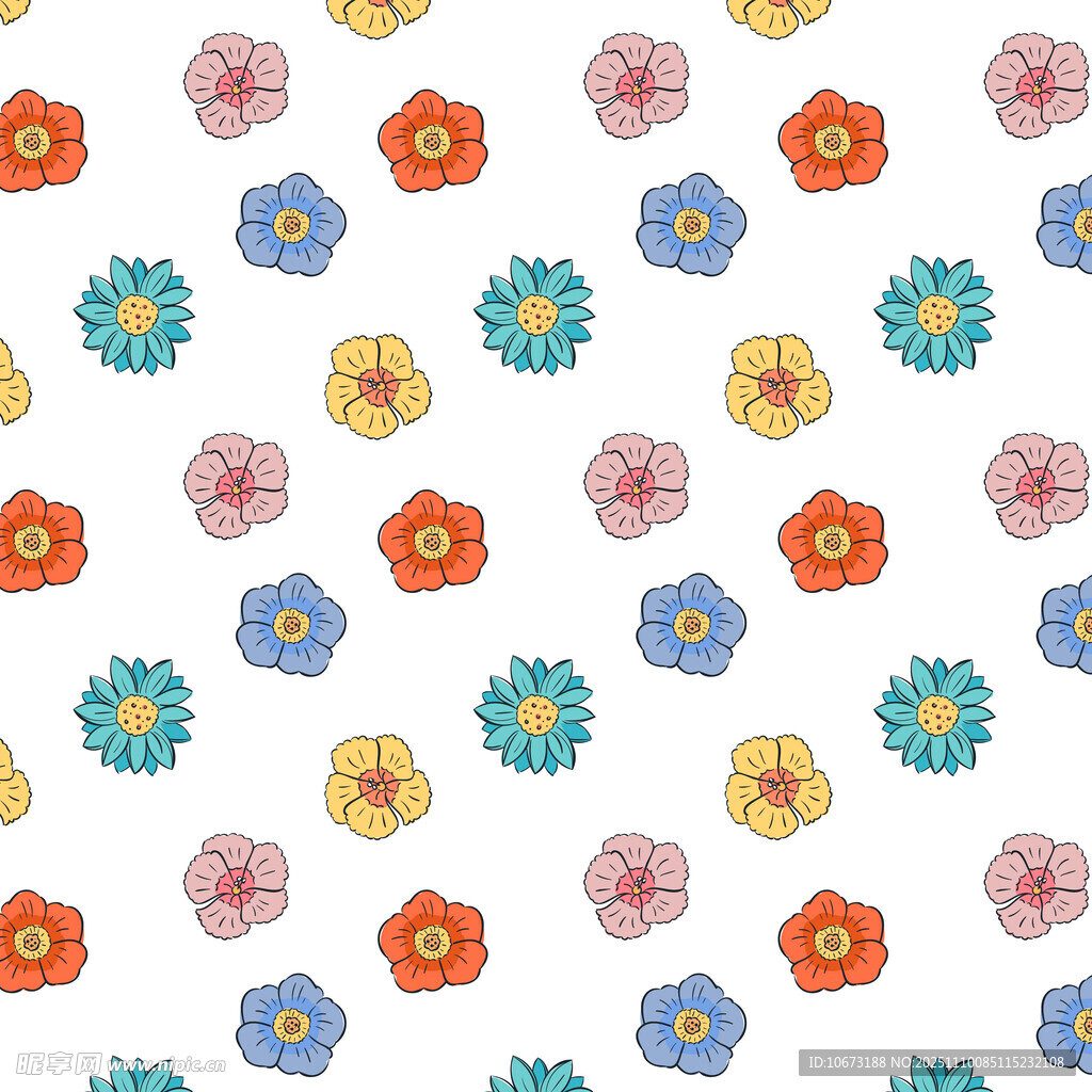 多彩花卉图案背景