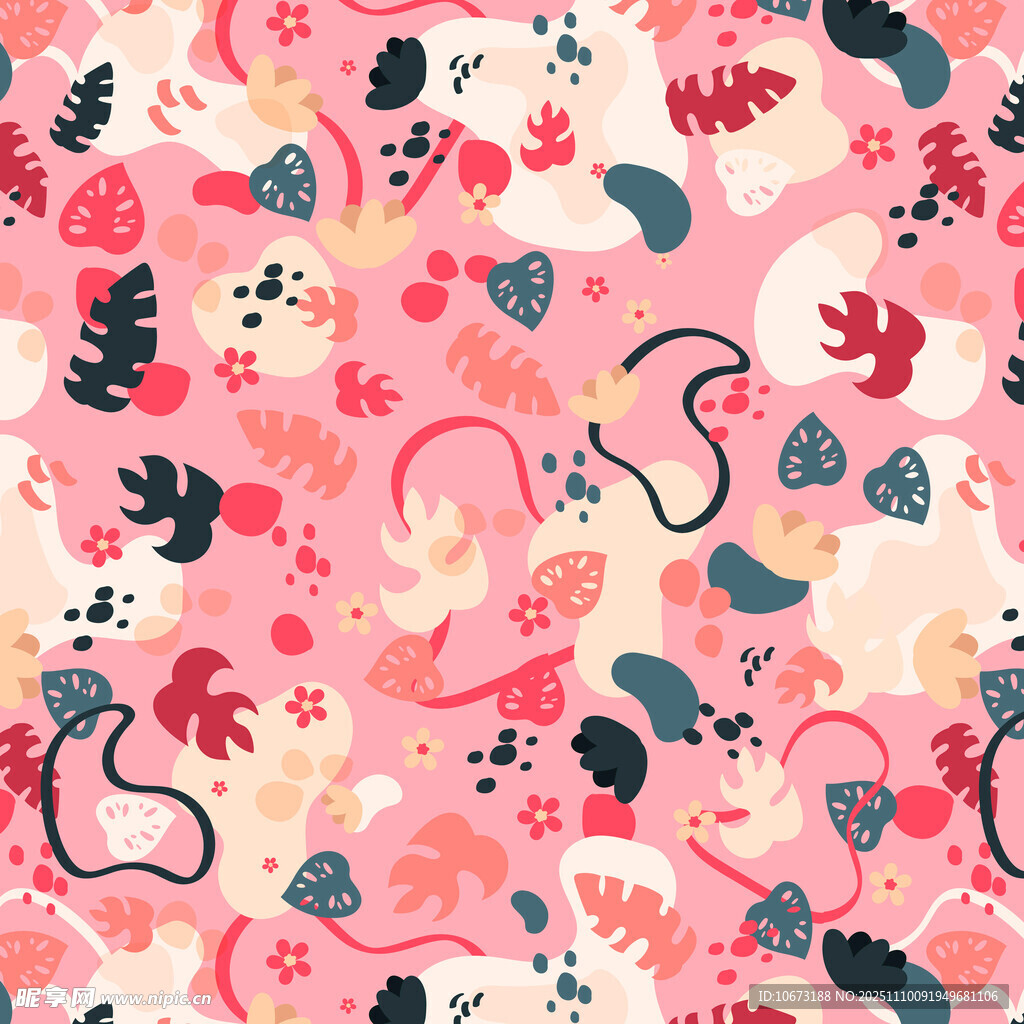 粉色花卉藤蔓图案背景