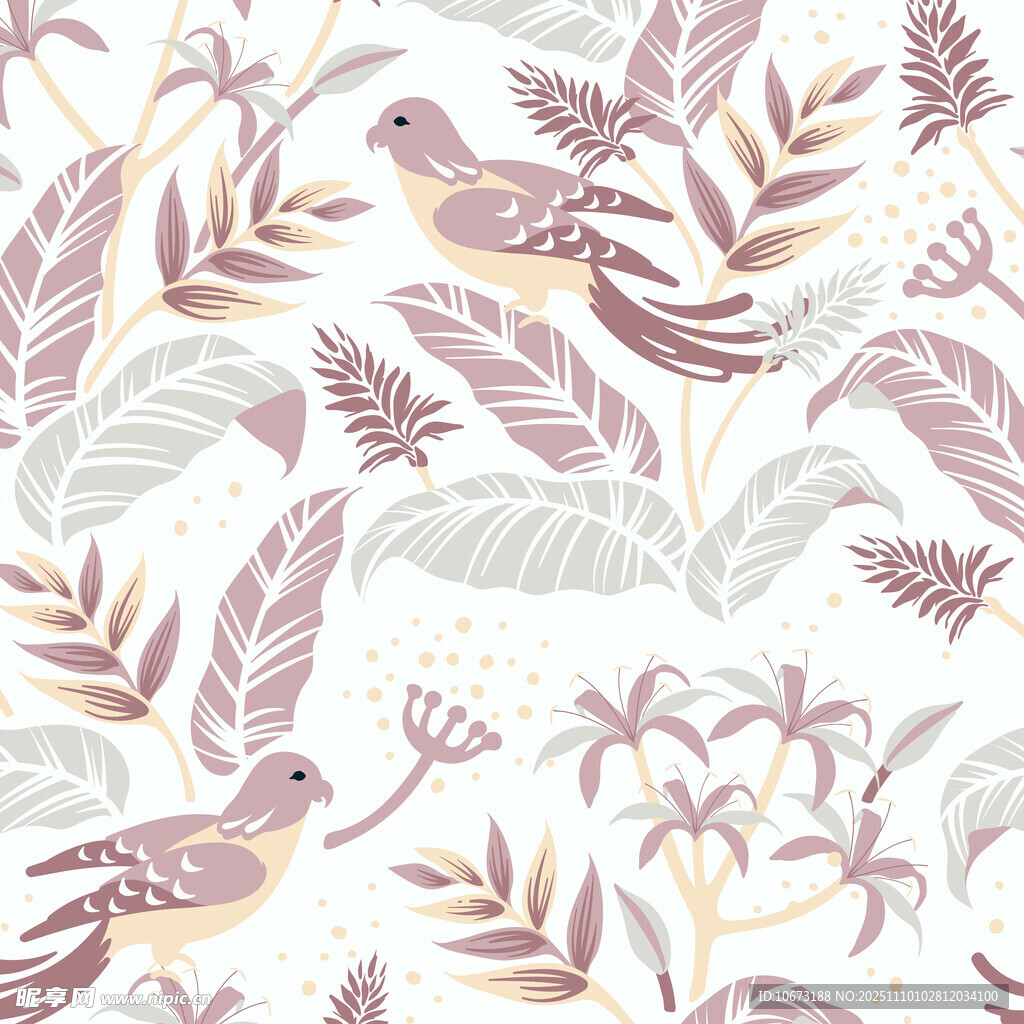 花鸟植物图案的精美壁纸