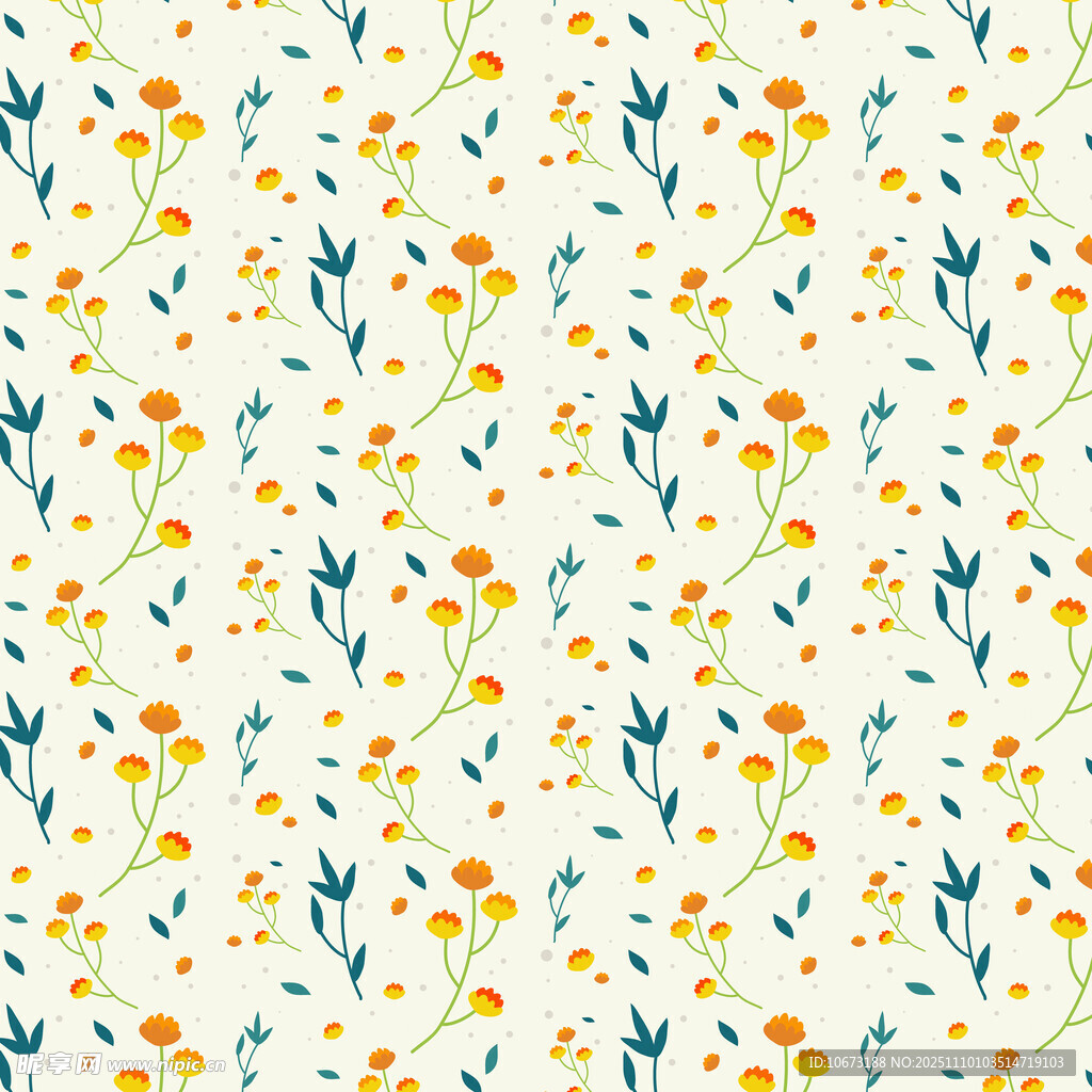 小清新花卉图案背景