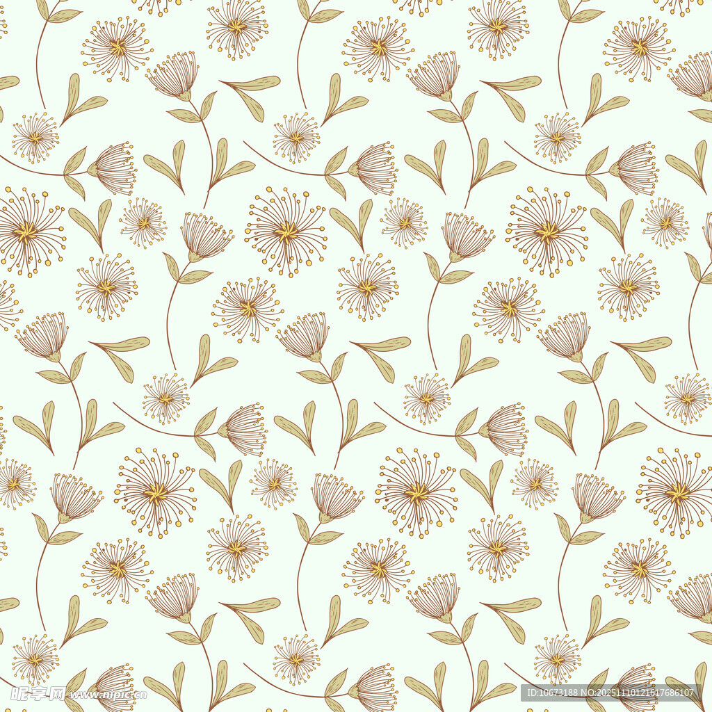 小清新花卉图案背景