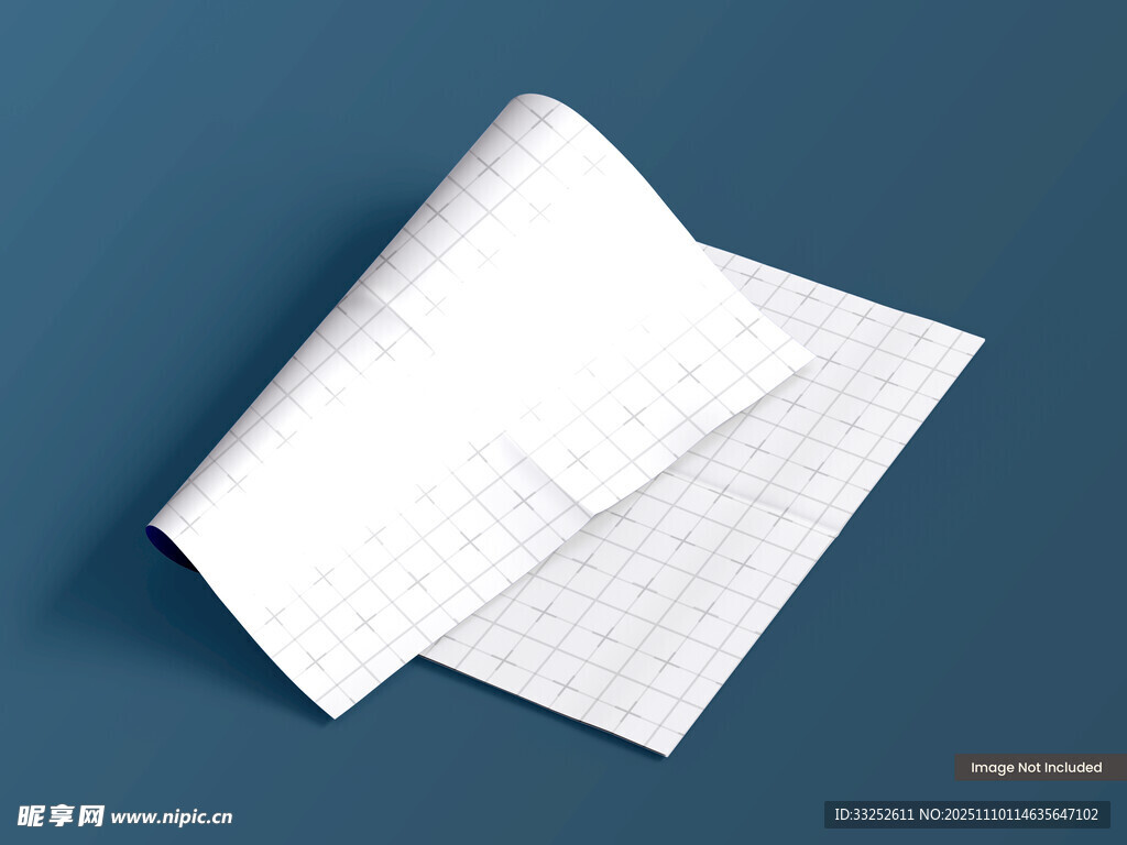 空白方格笔记本页面特写