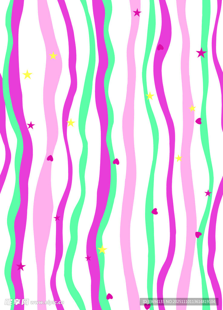 粉绿波浪条纹背景图案