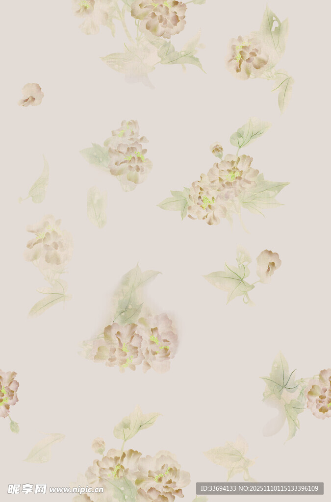 淡雅花卉图案纹理背景