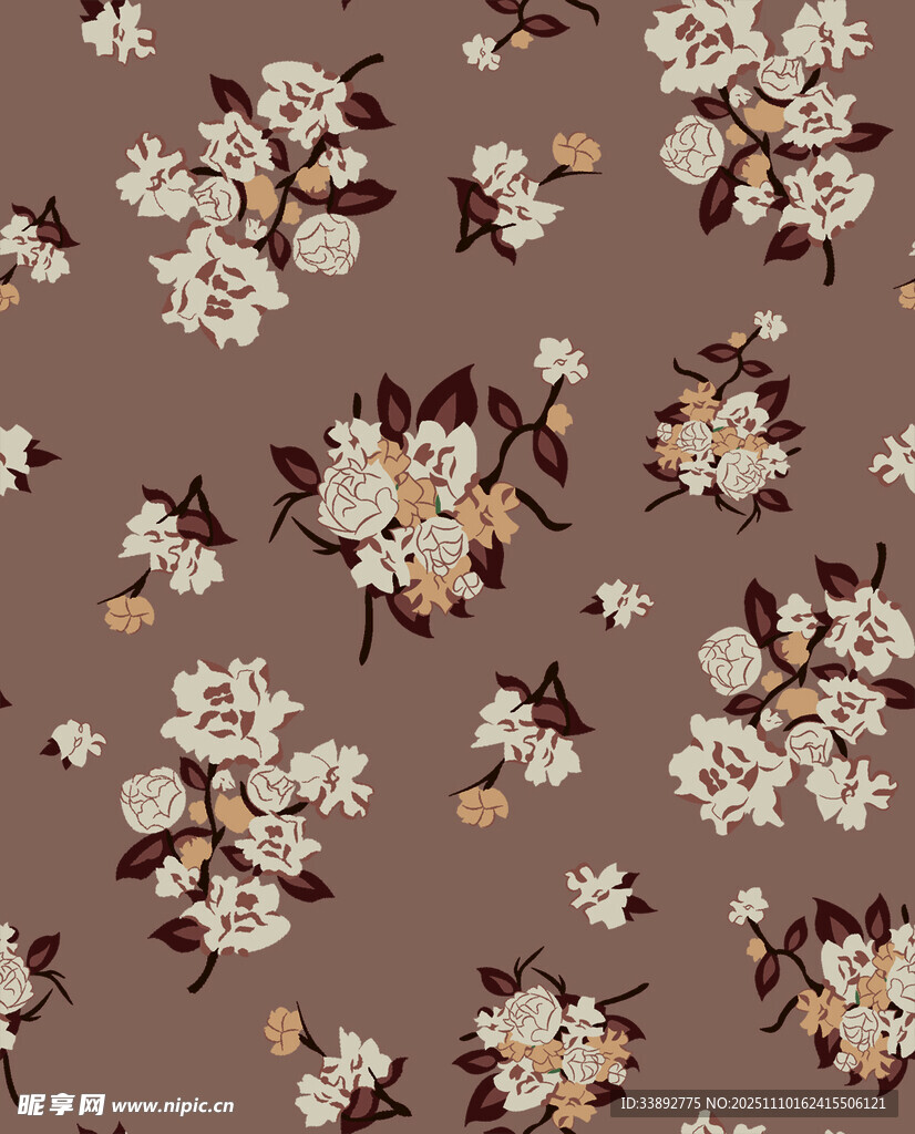 复古花卉图案背景