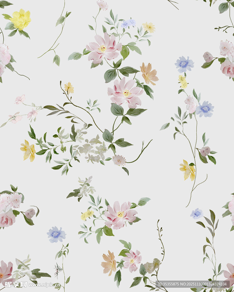 清新花卉图案壁纸