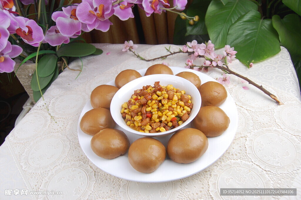 桂花卤蛋摆盘精致诱人