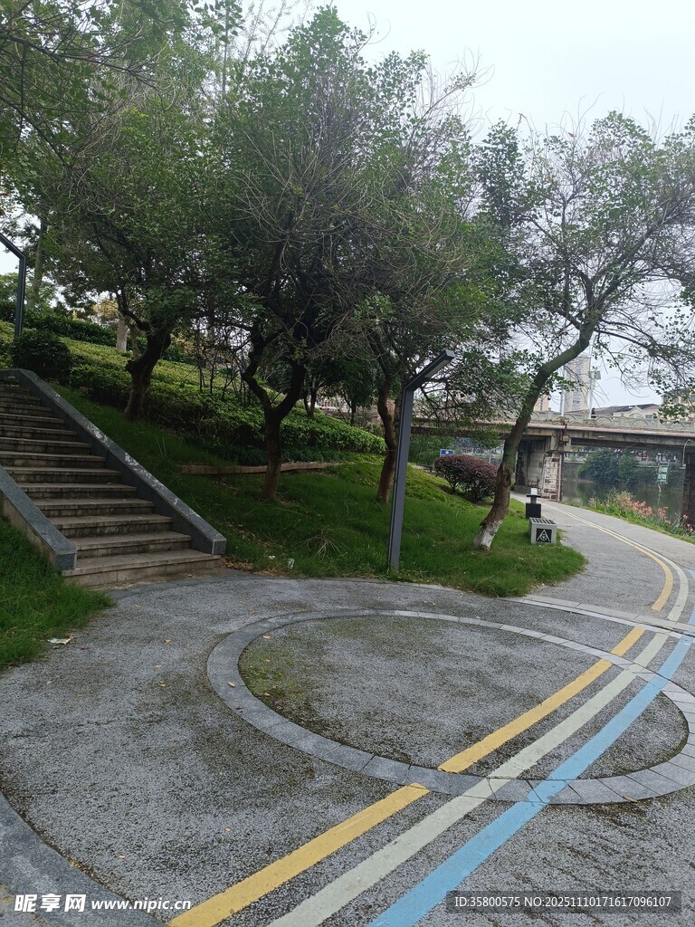 校园环形道路与绿化景观