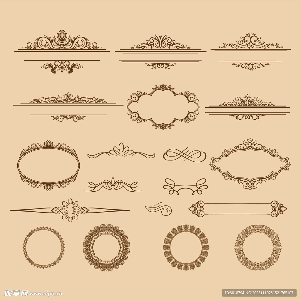 复古装饰边框设计元素