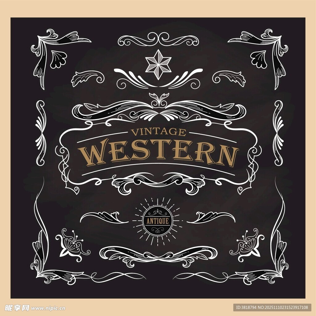 西部风格装饰艺术图案