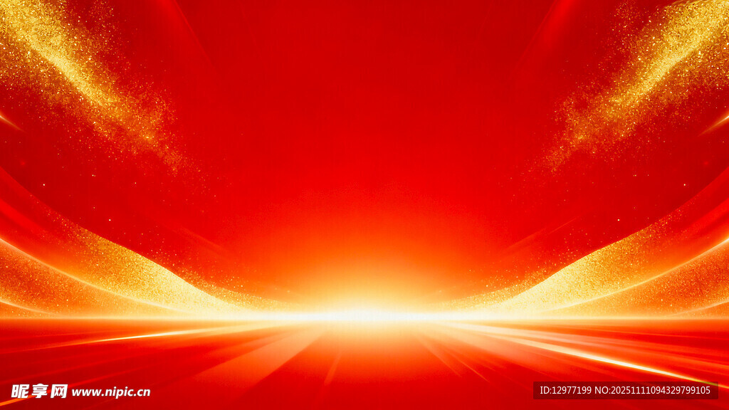 炫彩红色光芒背景特效图片