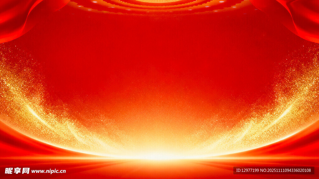 红色舞台幕布背景特效图片