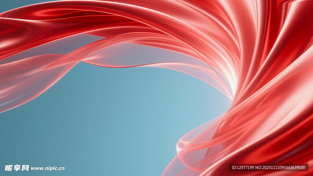 红色飘逸线条背景图图片