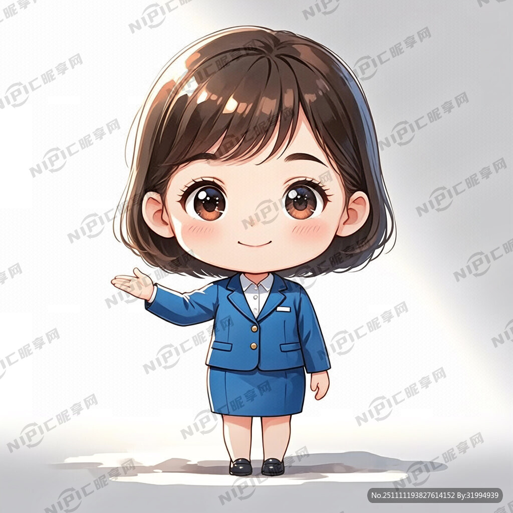 画一个 政务迎宾服务的卡通形象