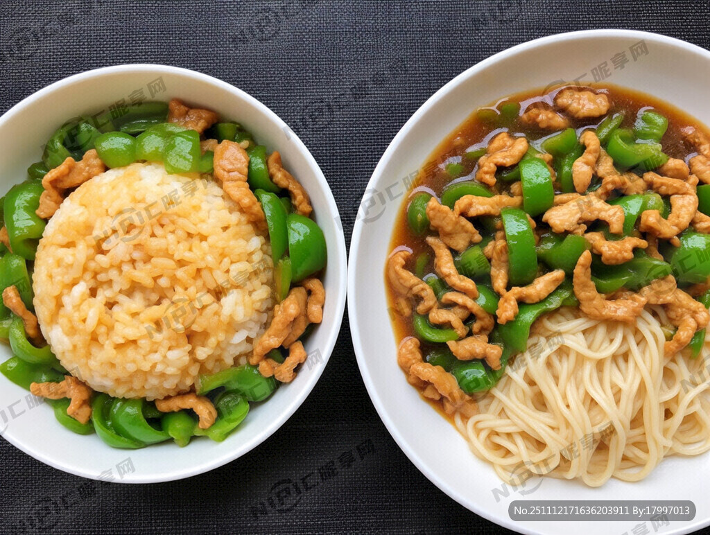 一半是青椒肉丝盖浇饭