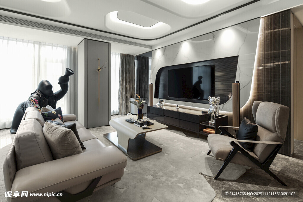 现代简约风豪华客厅空间