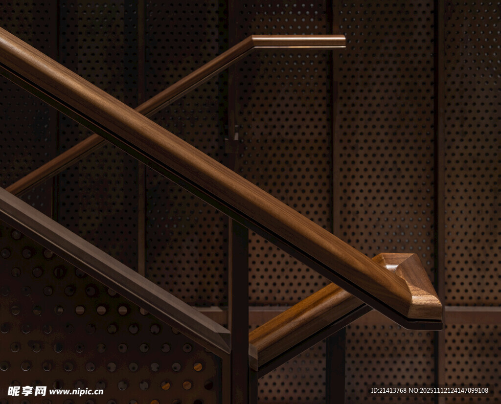 复古金属质感楼梯扶手